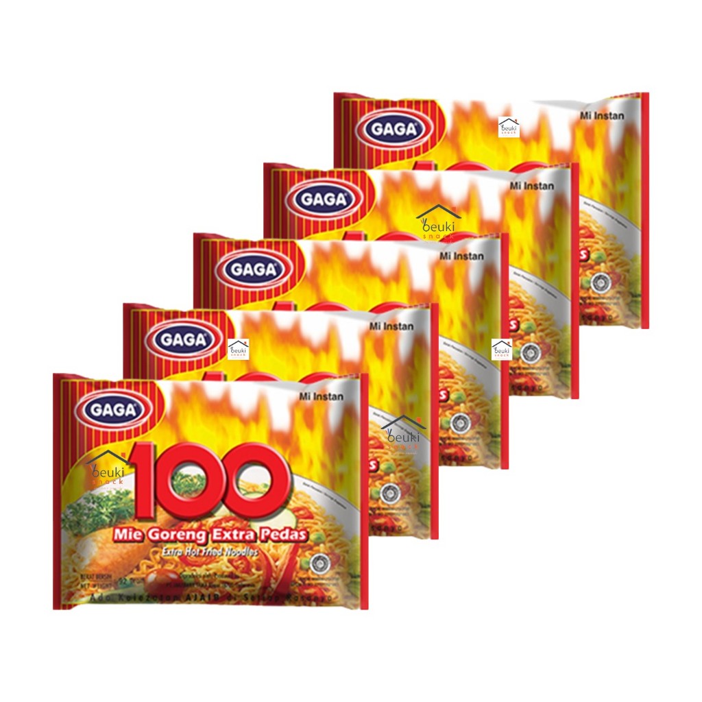 5PCS Gaga 100 Mie Goreng Instan Extra Pedas Mie Jadul