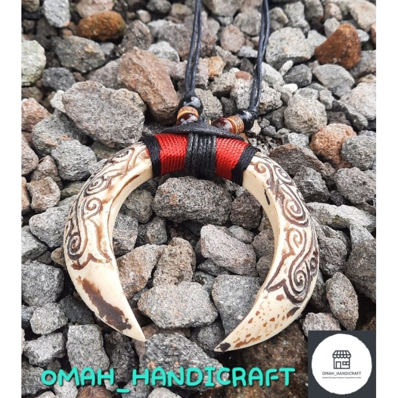 KALUNG ETNIK DAYAK TARING SEPASANG UKIR
