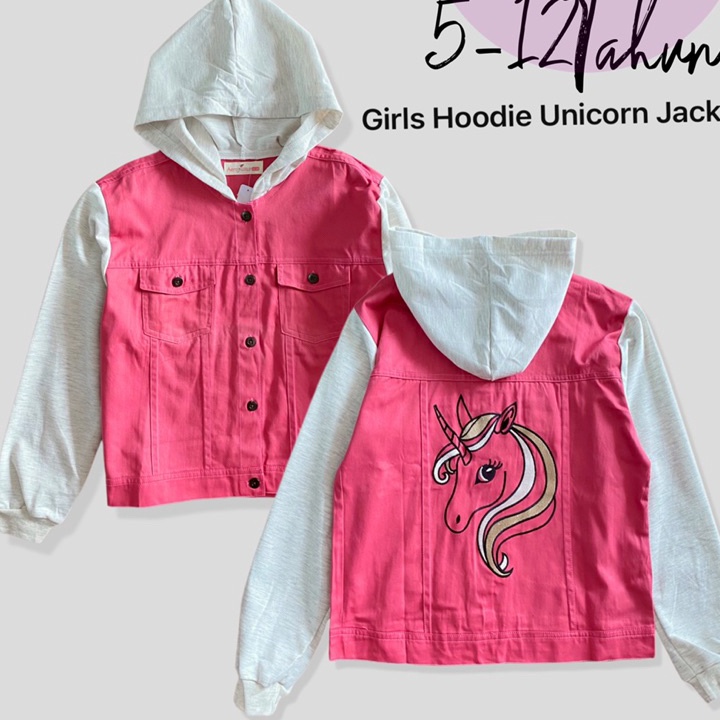 Terbaik.. Jaket Jacket Unicorn Hoodie Atasan Fashion Anak Perempuan Aero Girls Original 5-12Tahun 15