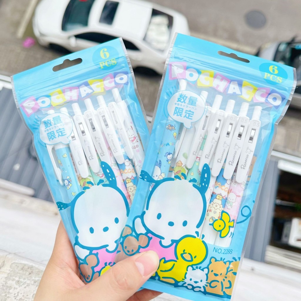 

6 pcs/SET Pocha Pulpen cetek gel tinta hitam karakter kartun Ballpoint mekanik 0.5mm lucu berbagai macam motif Pena sekolah kantor pelajar asthetic Alat tulis Kado hadiah gift anak