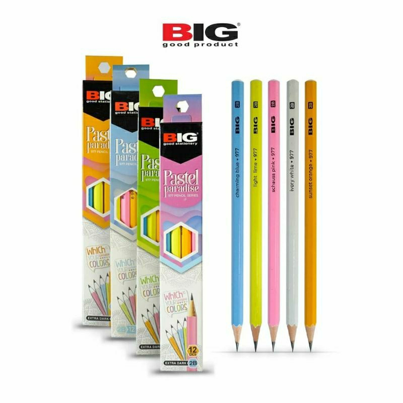 

BIG - Pensil 2B Pastel Paradise Extra Dark 12pcs