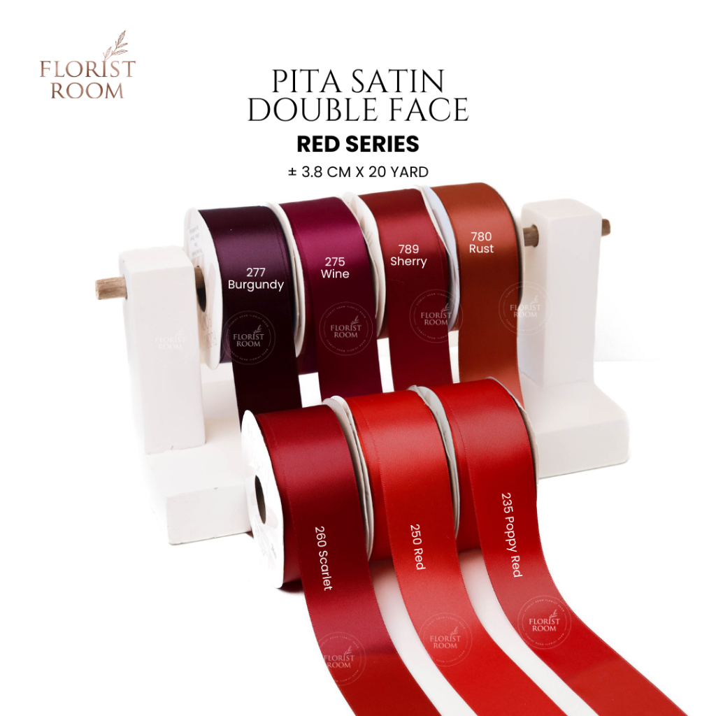 

Pita satin Double Face ±3.8cm x 20 Yard - Double Side Satin Ribbon - Hamper Kado Hadiah