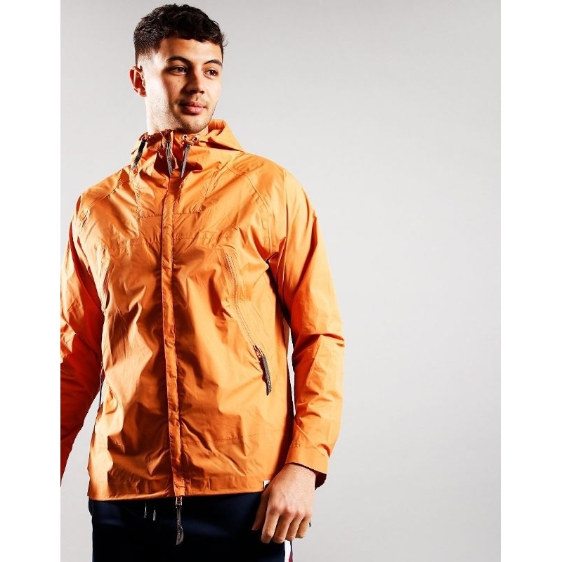 Pretty Green Seam Sealed Zip Through Hooded Jacket Light Orange Original