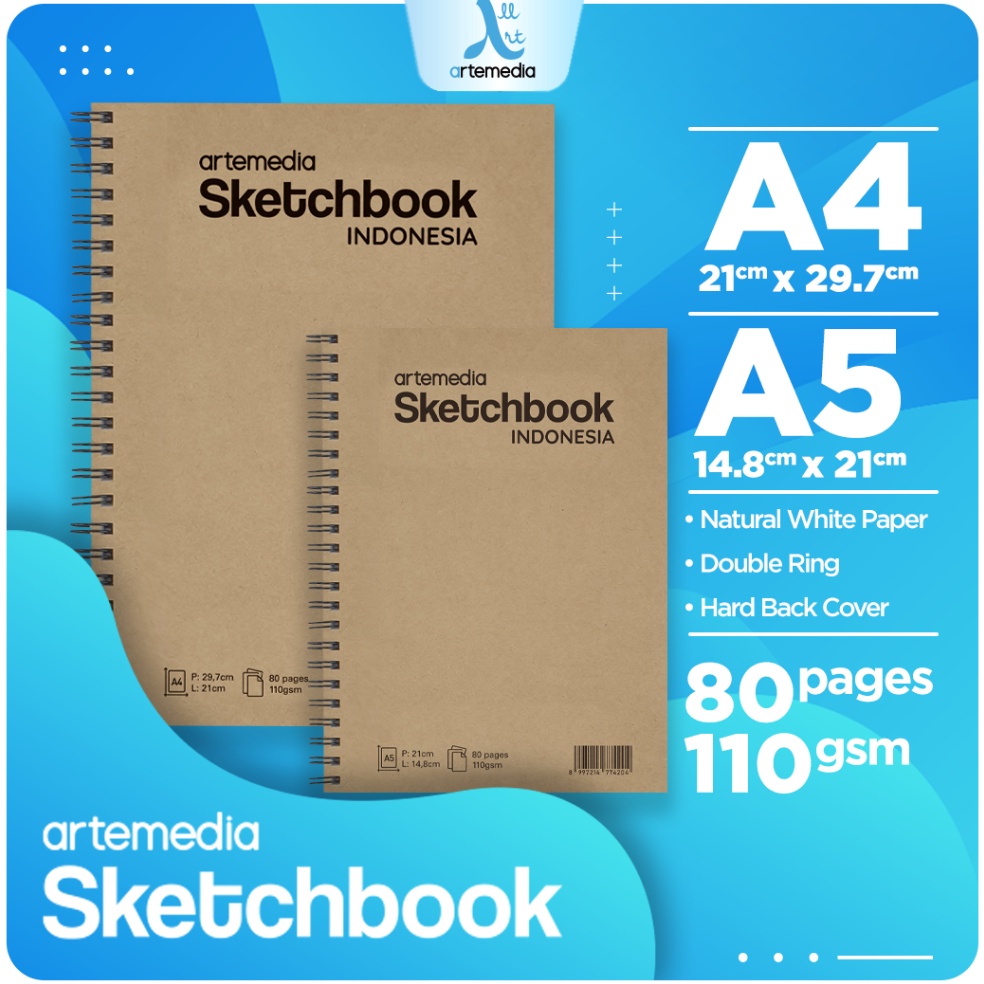 

2.2 Product HOT Buku Sketsa Artemedia Sketchbook Wired A5 A4 Craft Cover Jilid Spiral