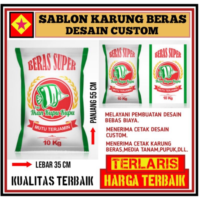 Karung Beras Sablon Custom Kemasan 10Kg