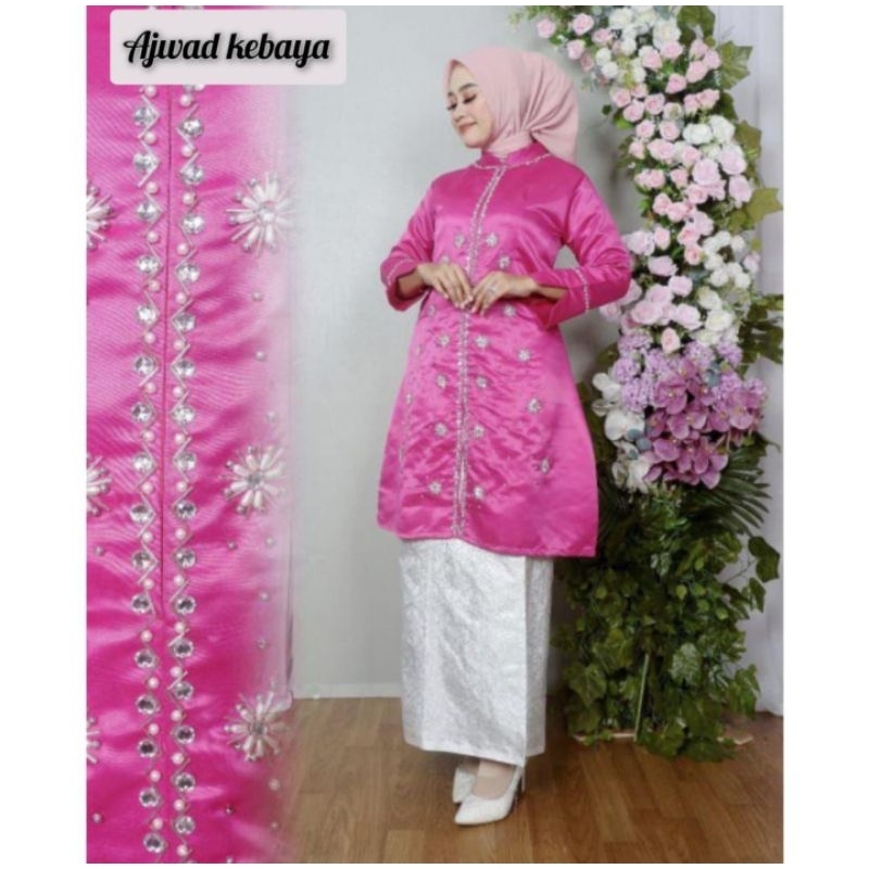 stelan kebaya tunik Taffeta ajwad / kebaya modern / kebaya ibu besan / kebaya muslim / kebaya murah 