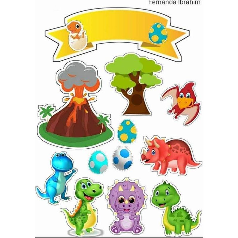 topper hiasan kue ultah karakter dinosaurus