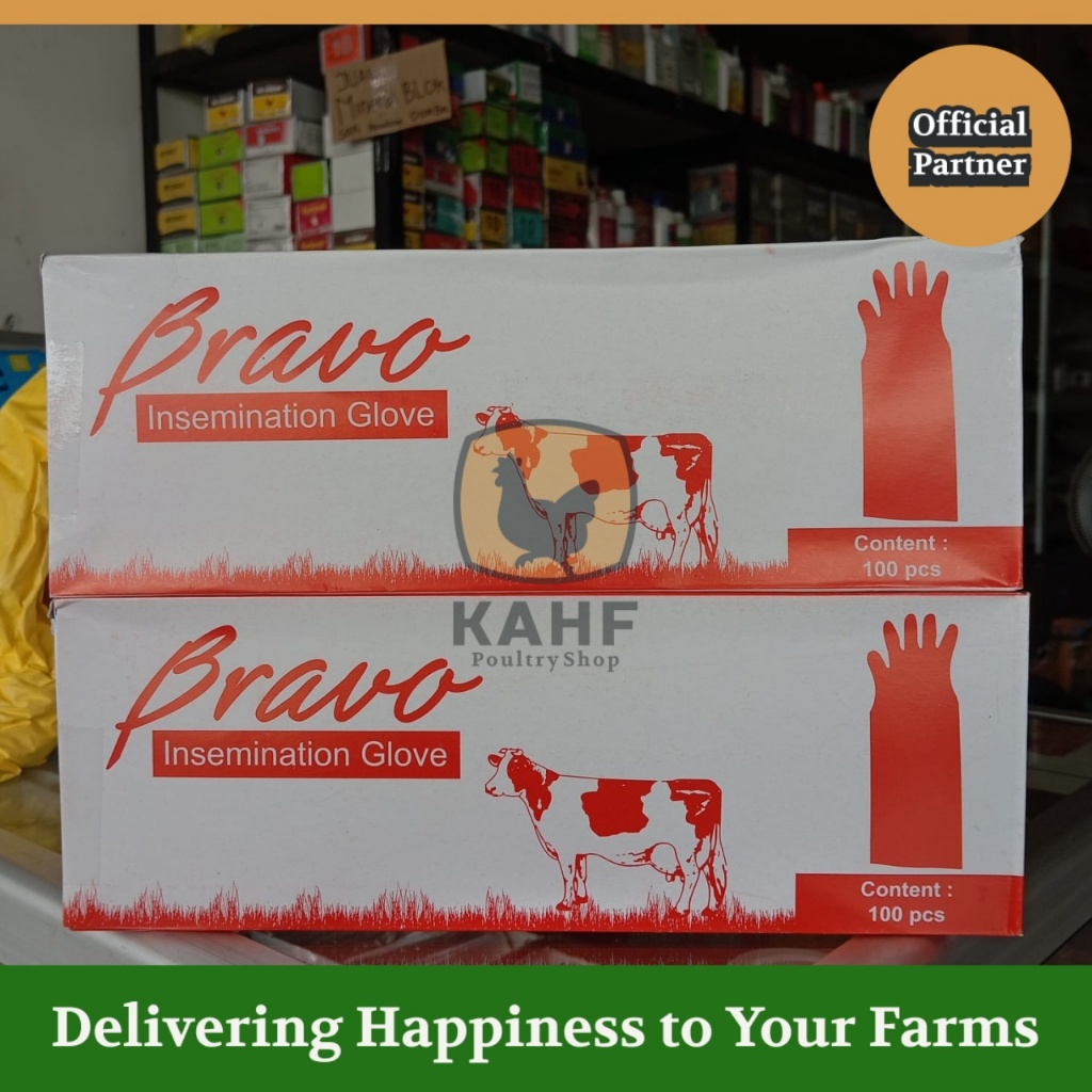 Glove Rectal Bravo Sarung Tangan Plastik IB 5 Jari ECER untuk Hewan Ternak [KAHF PS]