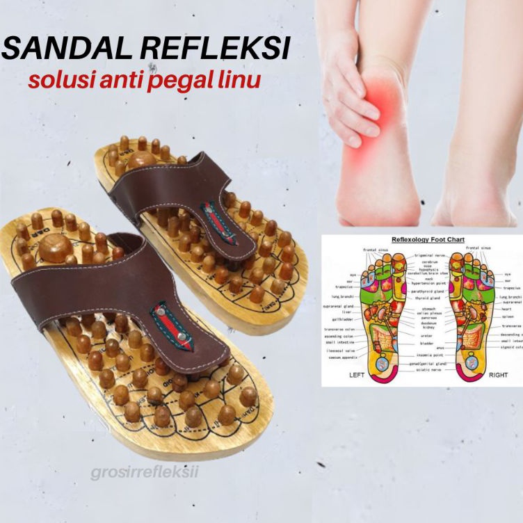 Serbu sekarangt0T4f [BISA COD] Sandal Refleksi Jepit Kayu Sandal Kesehatan Sandal Terapi Pria Wanita