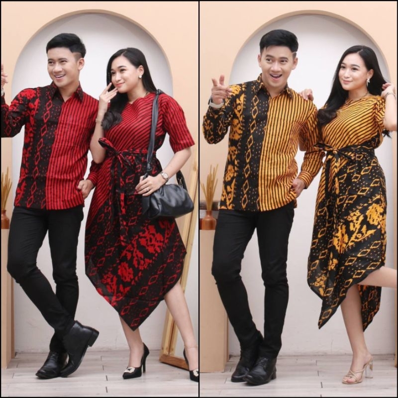 COUPLE DRESS NATAL BATIK DRESS NATAL DRESS BATIK KAPELAN BATIK PASANGAN