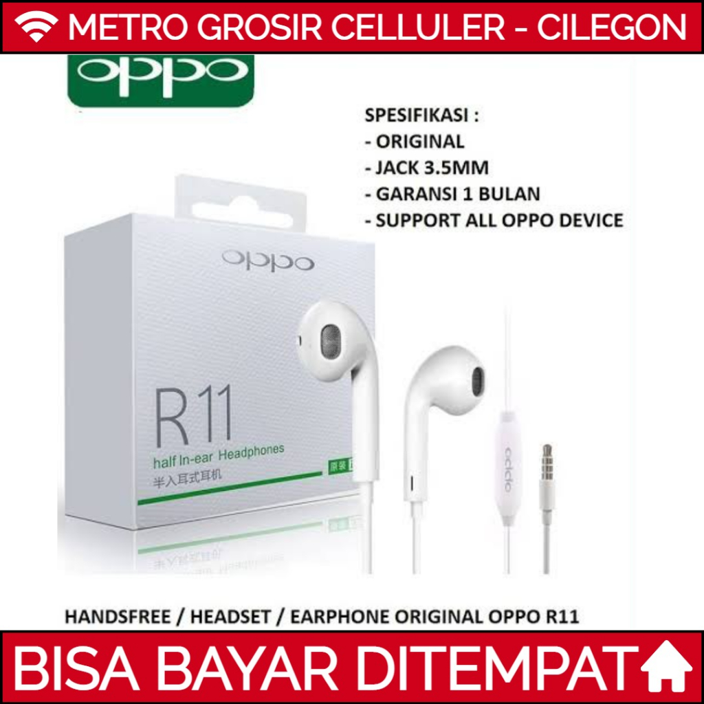 Headset handfree earphone new OPPO ORIGINAL 100% F7 F1 R11 dll