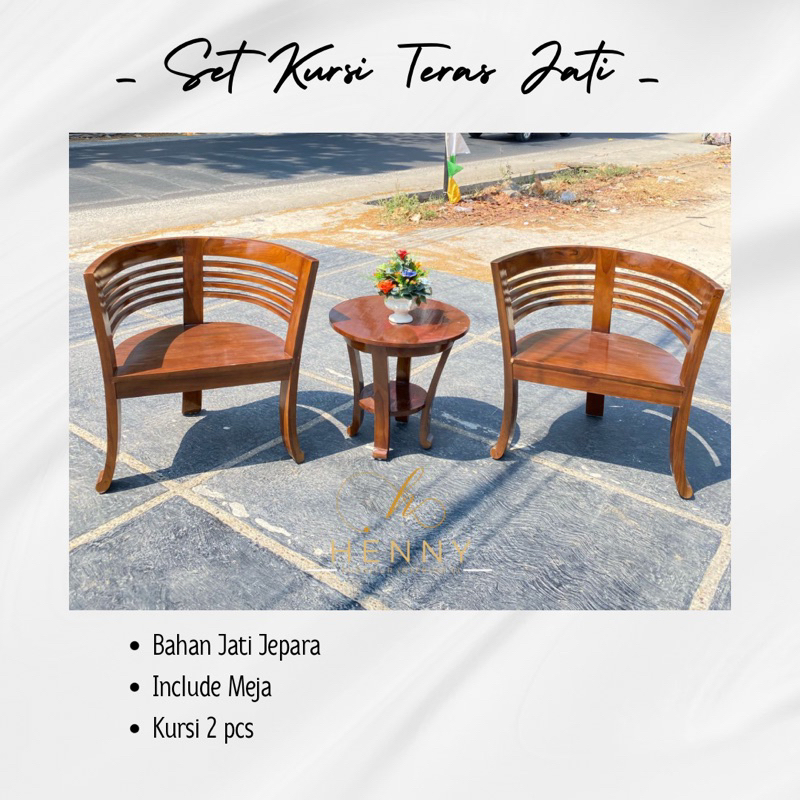 Henny Furniture Set Kursi Teras Jati Besar 2 Kursi