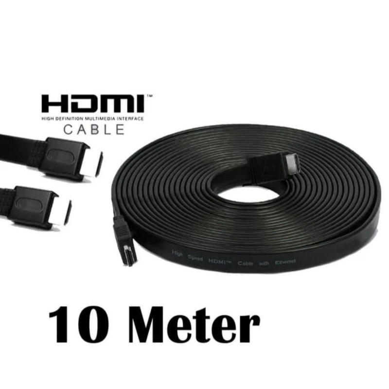KABEL HDMI 10METER FLAT / PIPIH V1.4 3D 1080p ( HDMI TO HDMI ) / HMDI FLAT 10M