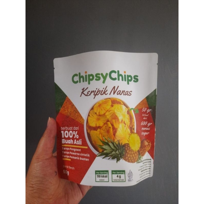 

Chipsy Chips Pineapple • Kripik Buah Nanas • 100% Buah Asli • Kualitas Ekspor • Kemasan 50gr