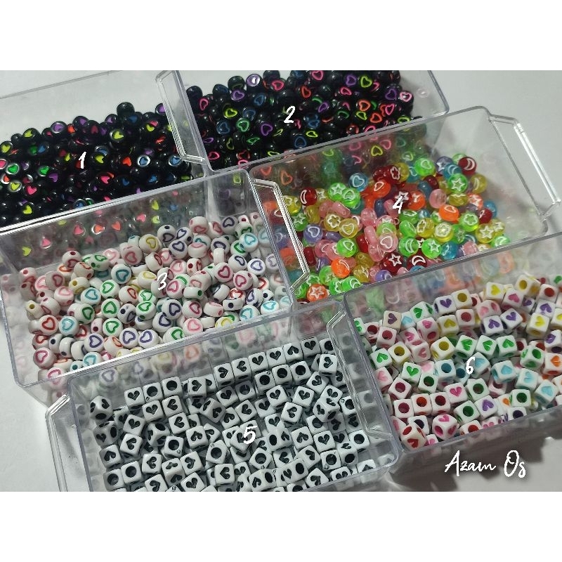 Mote bulat kotak love bintang