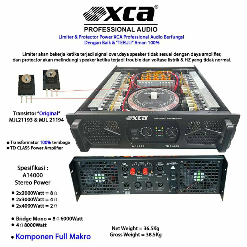 XCA Power Amplifier A14000 TD Class Profesional Amplifier