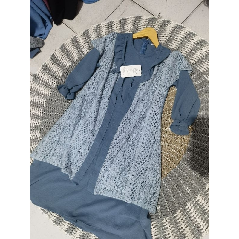 kaliza maxi anak / gamis brokat anak terbaru / gamis brokat couple ibu dan anak