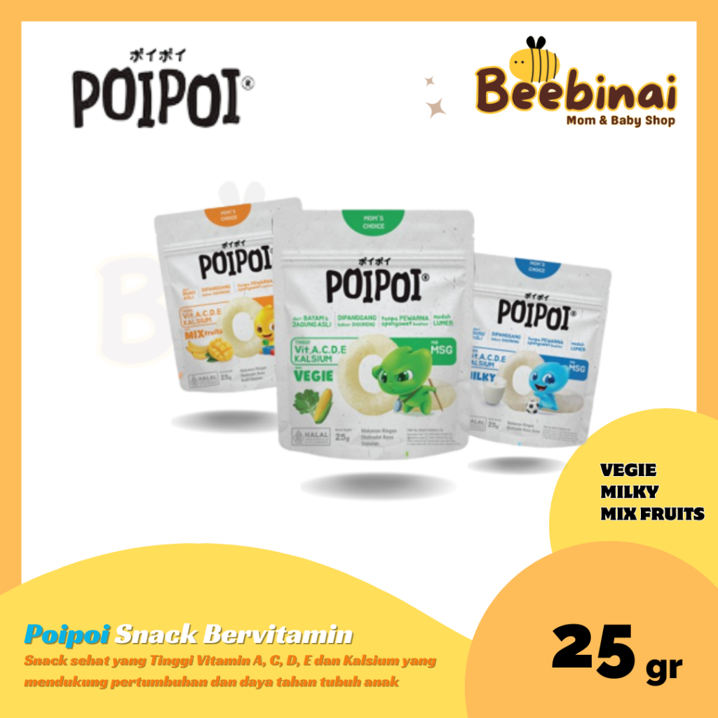 

Beebinai - POIPOI Snack BERVITAMIN - NO MSG 25g (1 tahun+)