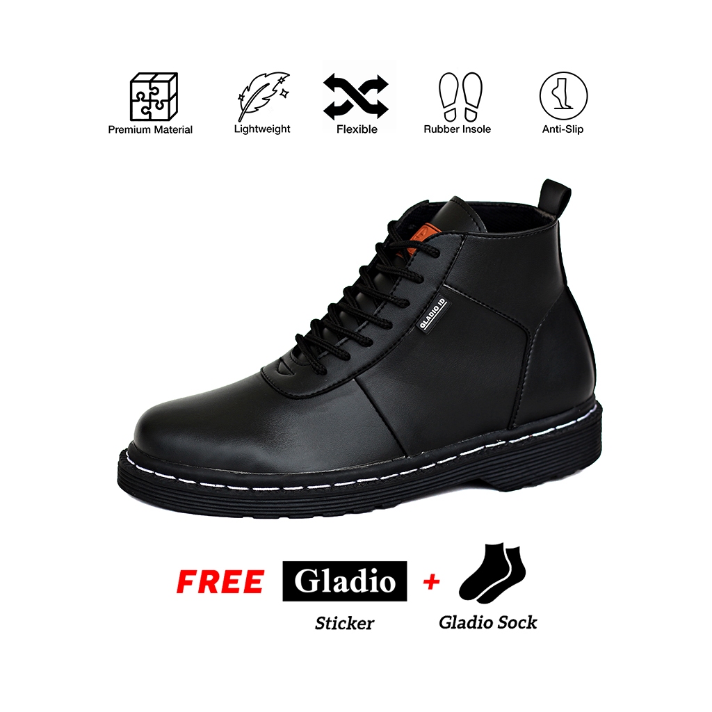 Gladio Footwear - Sepatu Boot Pria Docmart Pria Sepatu Boots Kulit Asli Formal Original Gladio Samue