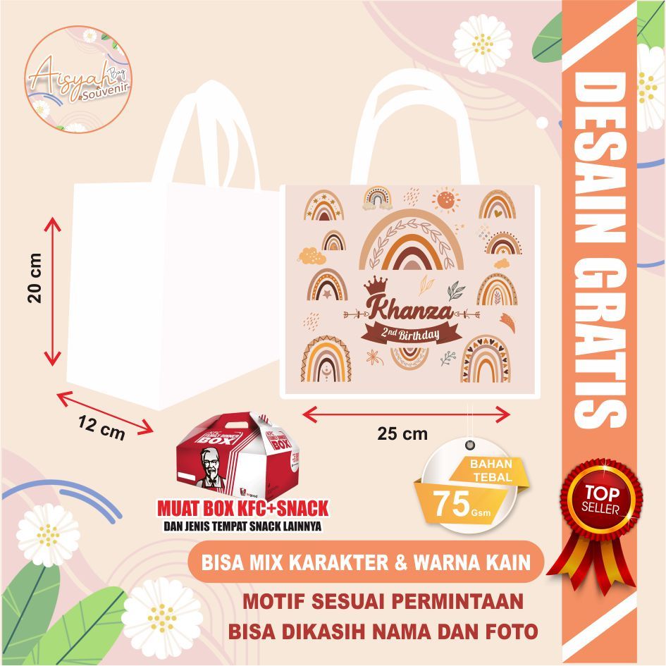 

TAS ULTAH RAINBOW / TAS ULTAH BOHO RAINBOW / TAS RAINBOW / TAS ULANG TAHUN ANAK/ TAS ULTAH / TAS SOUVENIR