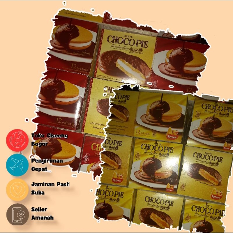 

Chocopie Lotte Cokelat Keju Pack isi 12