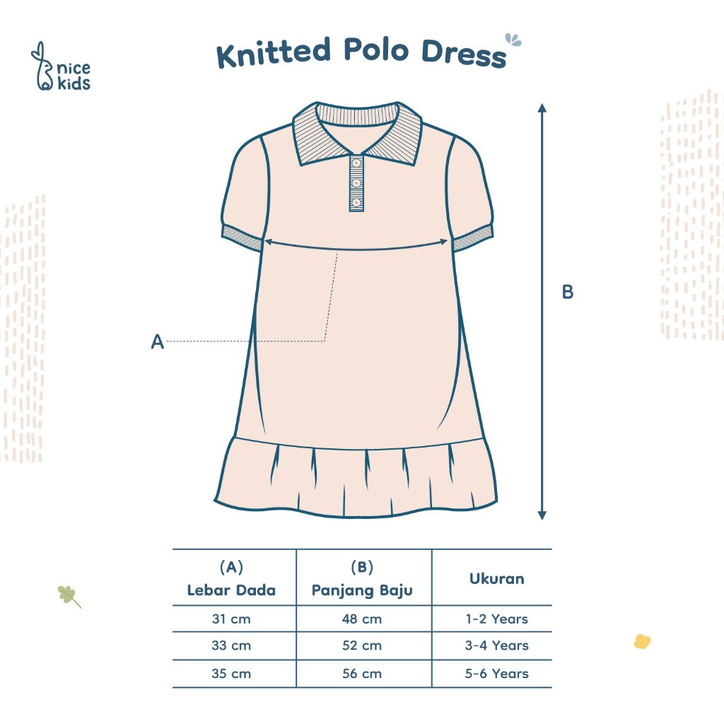Nice Kids - Knit Polo Dress (Dress Anak Perempuan 1-6 Tahun) Terusan Anak Bayi Dress Premium Rajut Hangat