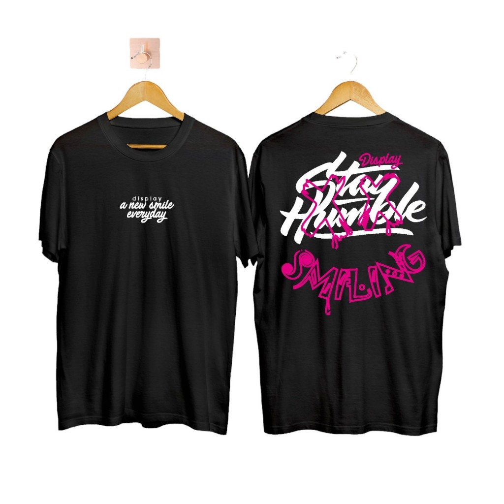 Baju Kaos Smiling Hitam (COD)/Baju Brand Lokal/Brand Lokal Baju/Others/Kaos Pria Dewasa/Baju Brand L