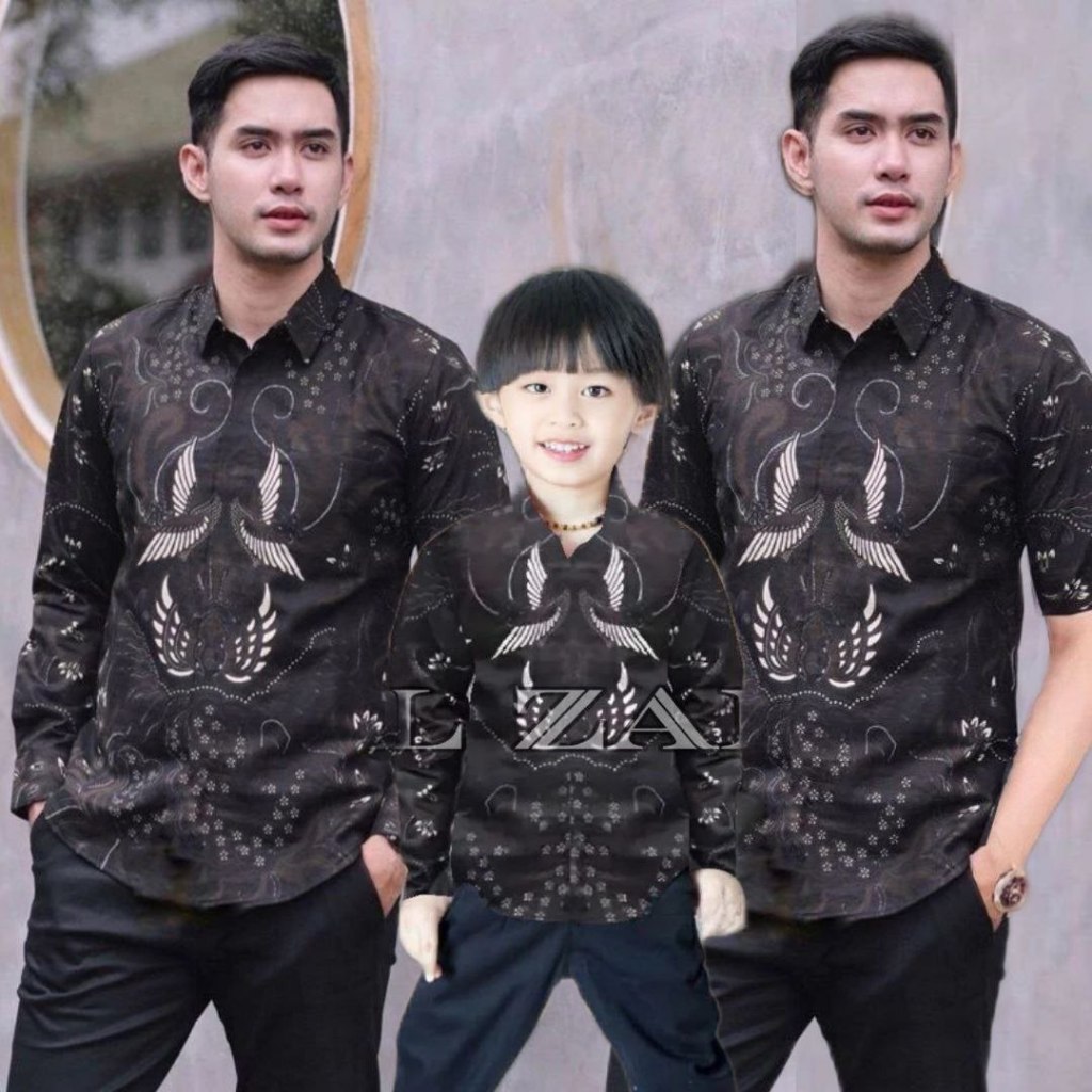 Baju Batik couple ayah & anak modern ori-Batik lengan panjang pria 2023-kemeja batik pria modern 202