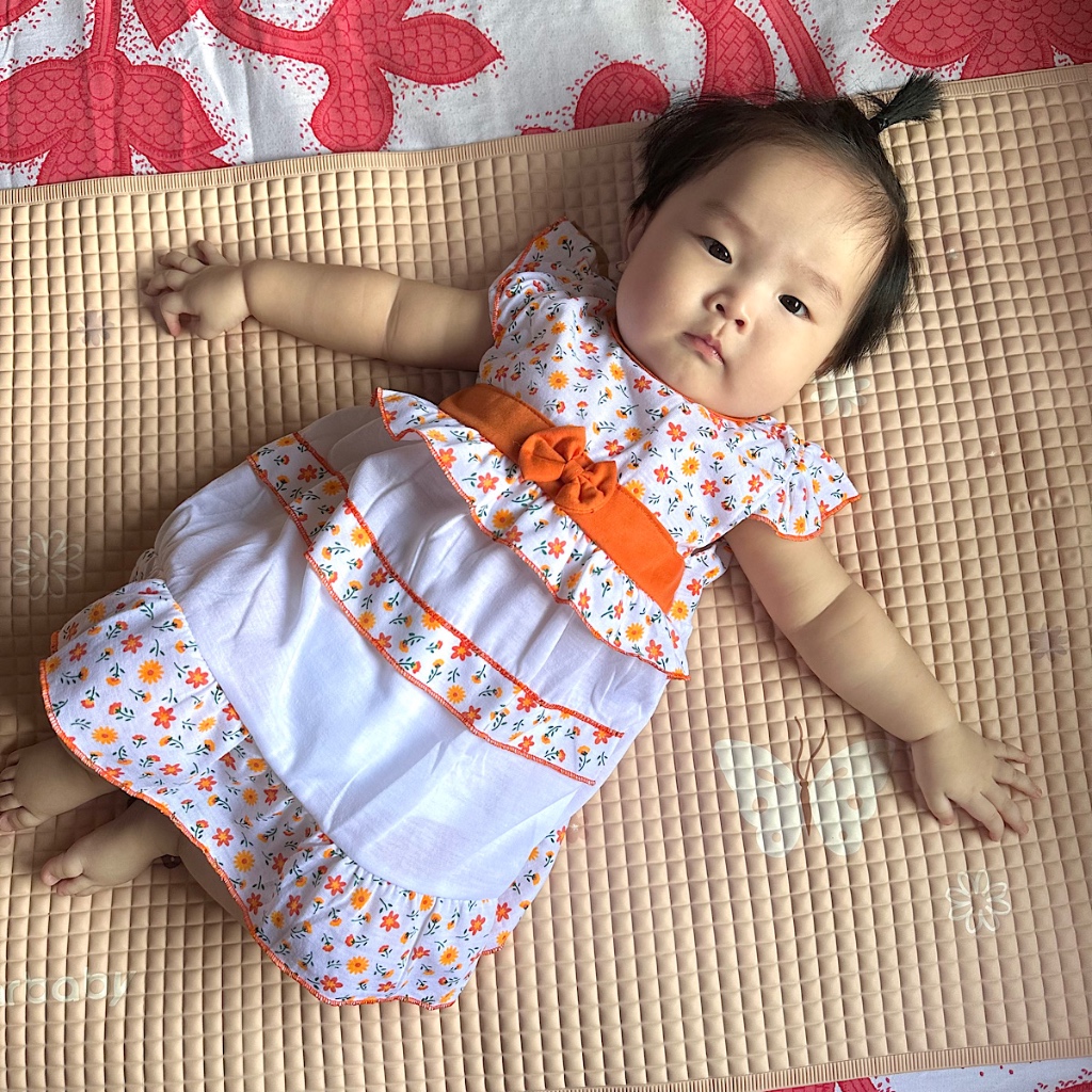 Stelan Bayi 0-1 Tahun Dress & Celana Dalam Anak Perempuan. Setelan Pakaian Baju Baby Cewek