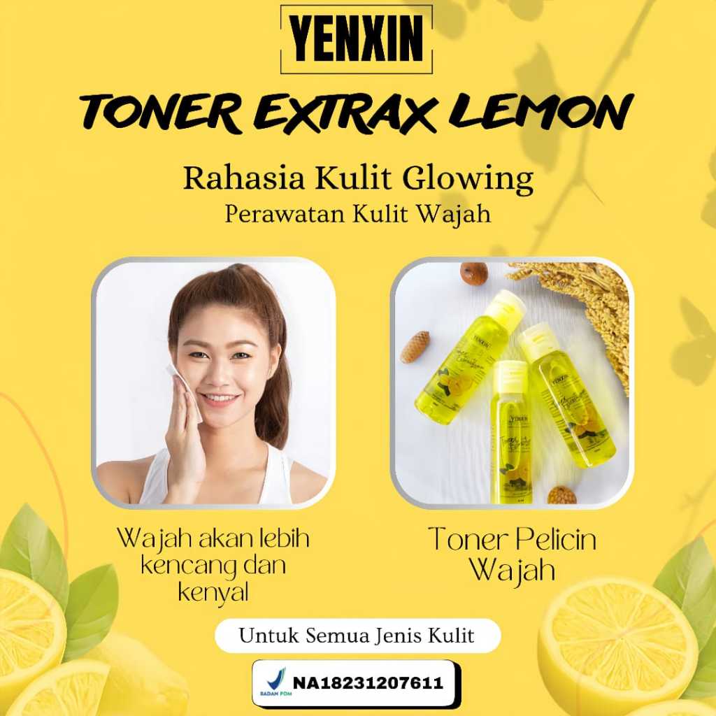 YENXIN-TONER WAJAH GLOWING ASLI PUTIH MENGATASI FLEK HITAM KUSAM JERAWAT PRIA WANITA-PEMBERSIH WAJAH