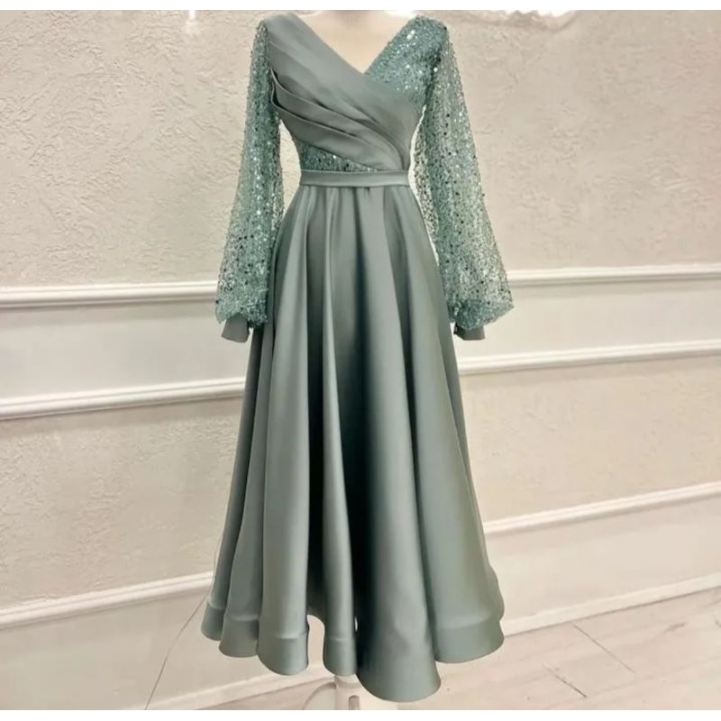 Dress Pesta Dress Bridesmaid Dress Natal Dress Formal Cantik elegant