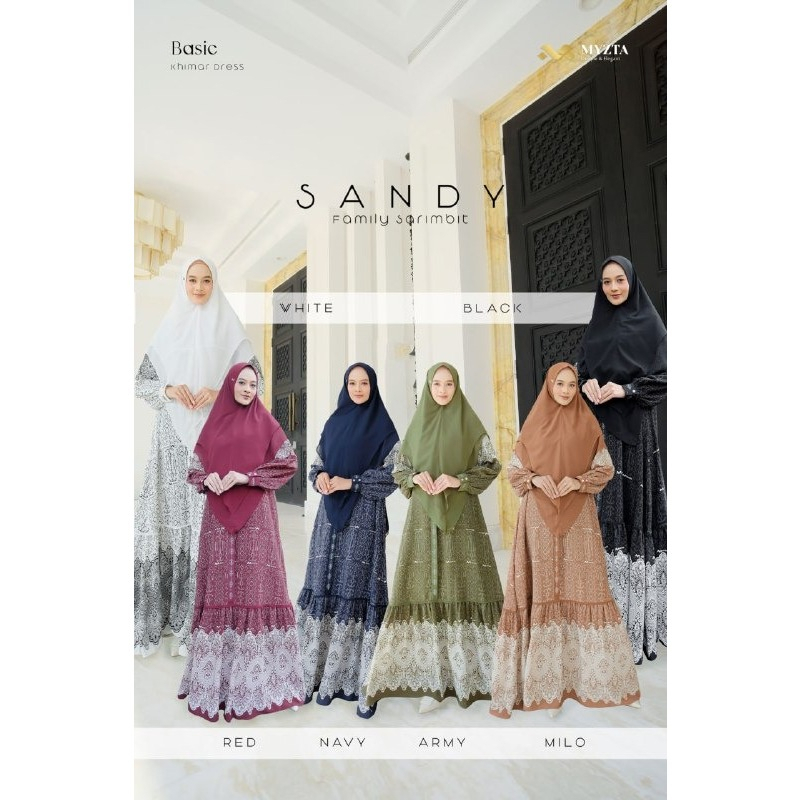 SANDY DRESS MOM BASIC ORIGINAL BY MYZTA FASHION BAJU BUSANA MUSLIM WANITA TERBARU MOTIF SONGKET BAHA