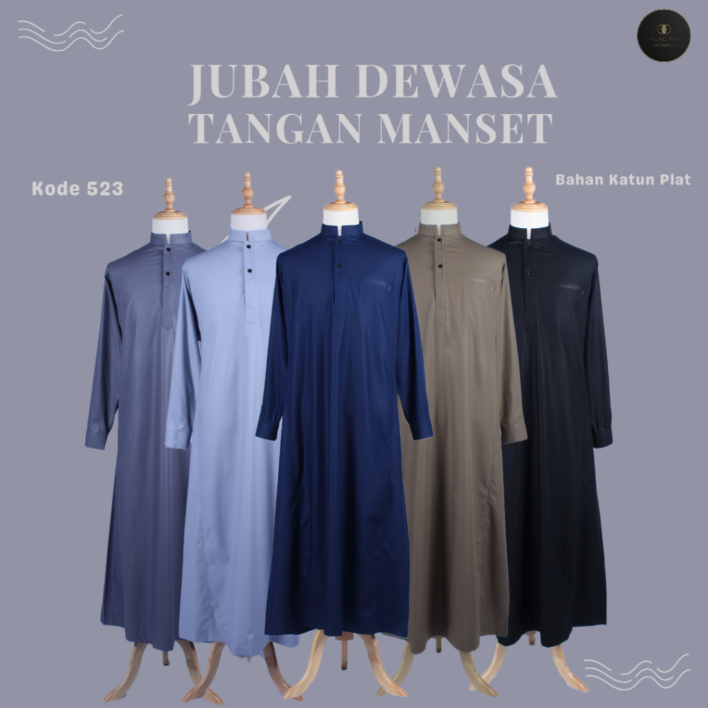 523 Jubah Pria Lengan Panjang Manset Benzema / Gamis Pria