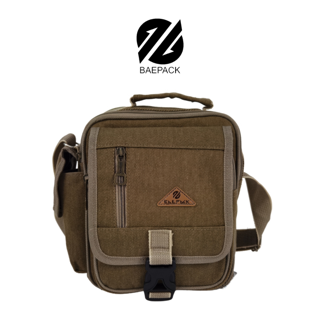 Baepack Tas Selempang Kanvas Pria dan Wanita Parviz  Tas Bahu Slingbag Dewasa Original Baepack Produ
