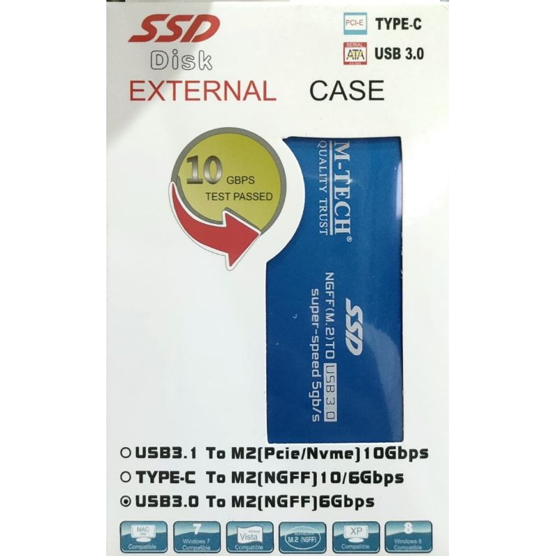 casing ssd m.2 sata mtech case enclosure m2 sata usb 3.0