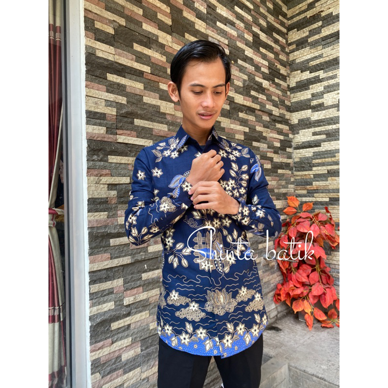 kemejaa slimfit  motif sindu melati