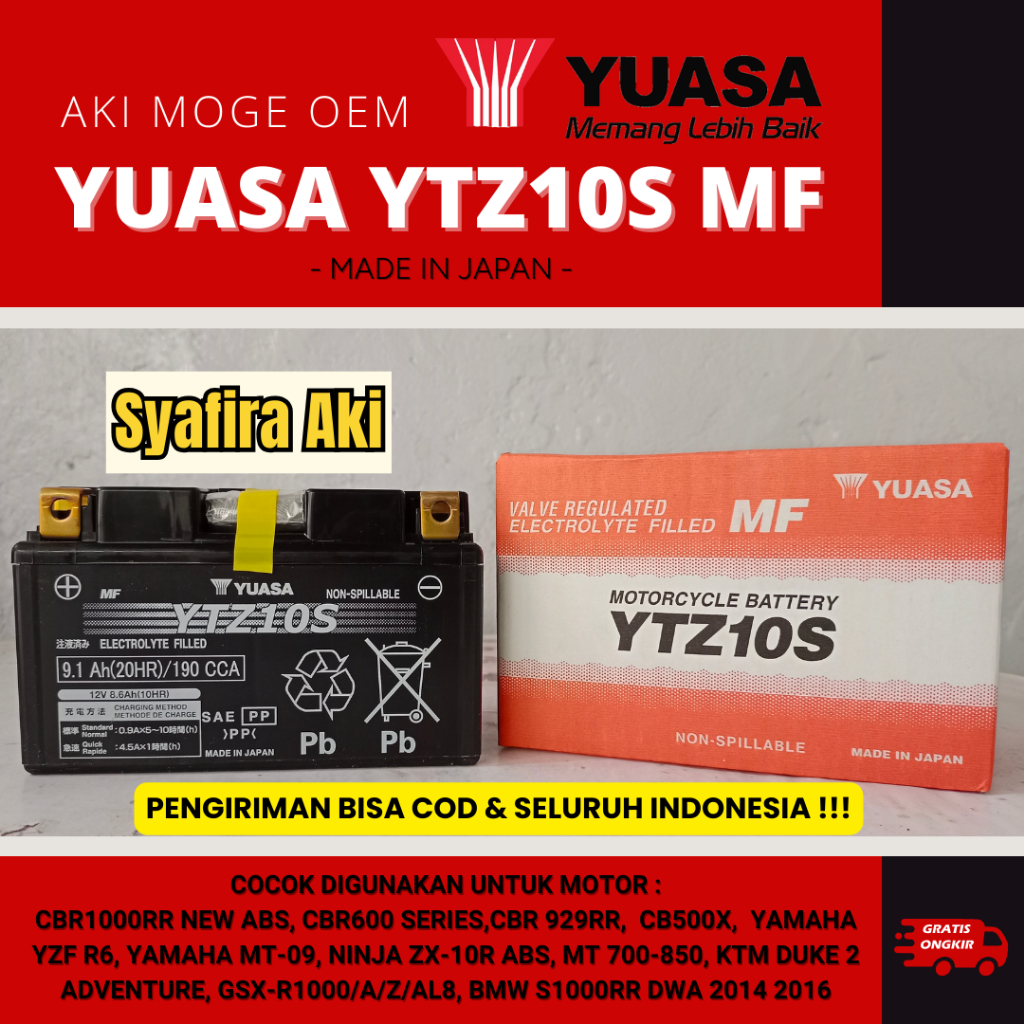 AKI MOTOR NINJA 650, ZX1000, NINJA H2/H2R, Z650, ZX-4RR YTZ10S YUASA OEM MF