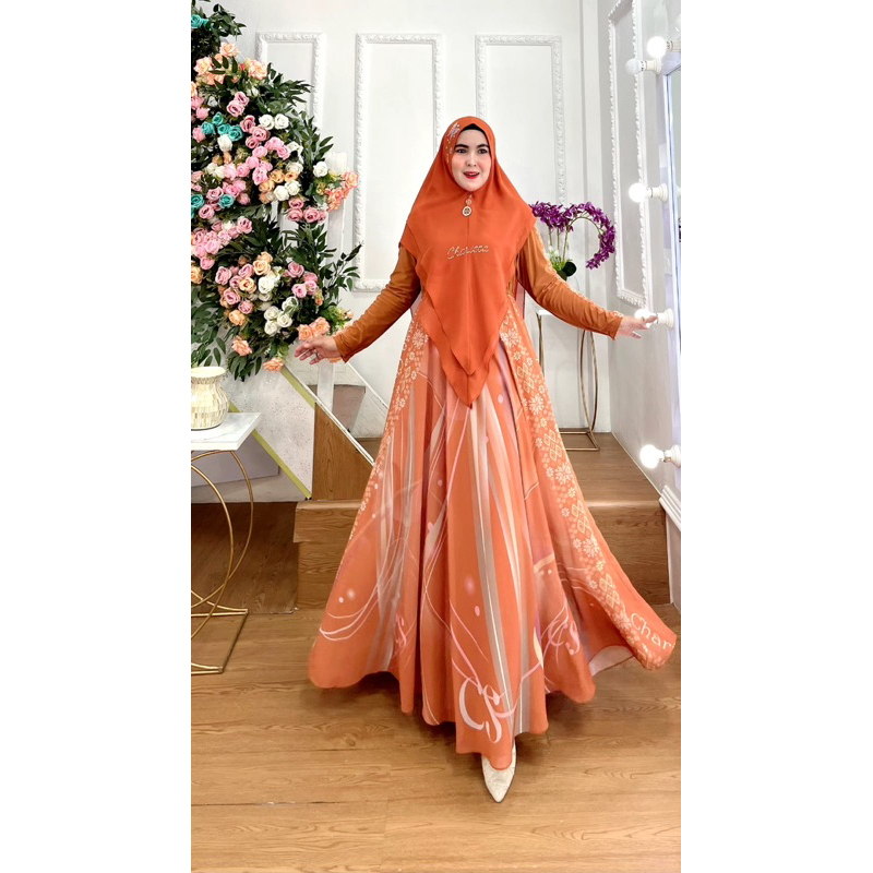 set gamis Kanza series printing cerutybabydoll armani