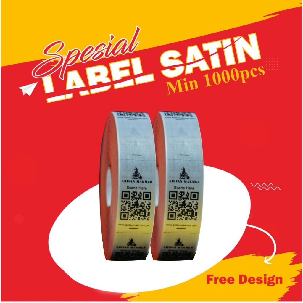 

Label baju costum satin ribbon label satin [minimal 100pcs] washing care