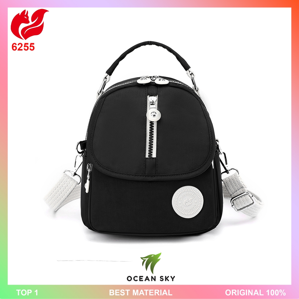 Colorful Fox Original/Ocean Sky - COLORFUL FOX 6255 Tas ransel & tas selempang wanita nilon waterpro