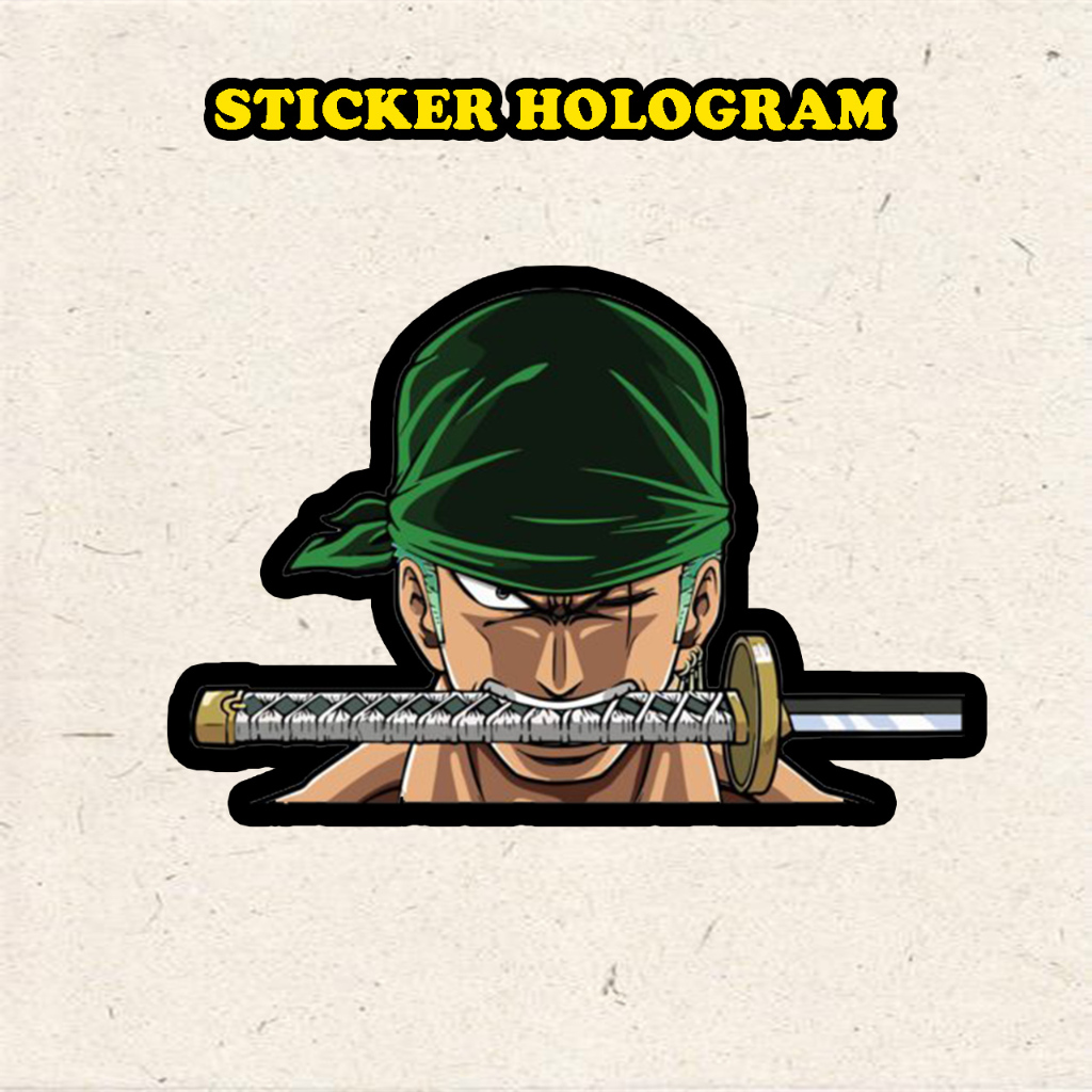 

Stiker Hologram Zoroo One piece ukuran 8 cm