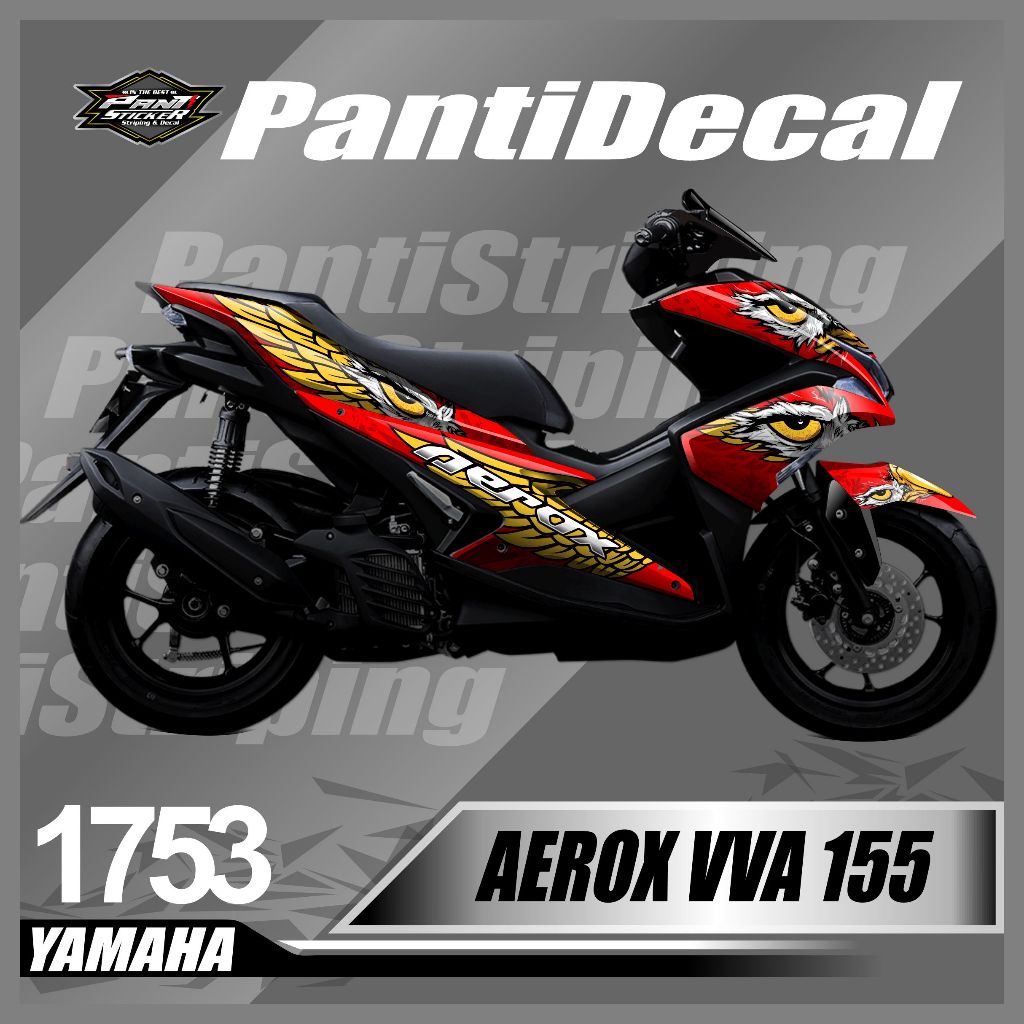 Stiker Decal Custom Motor AEROX 155 Desain motif eagle sayap burung elang Stiker Skotlet  AEROX 155 