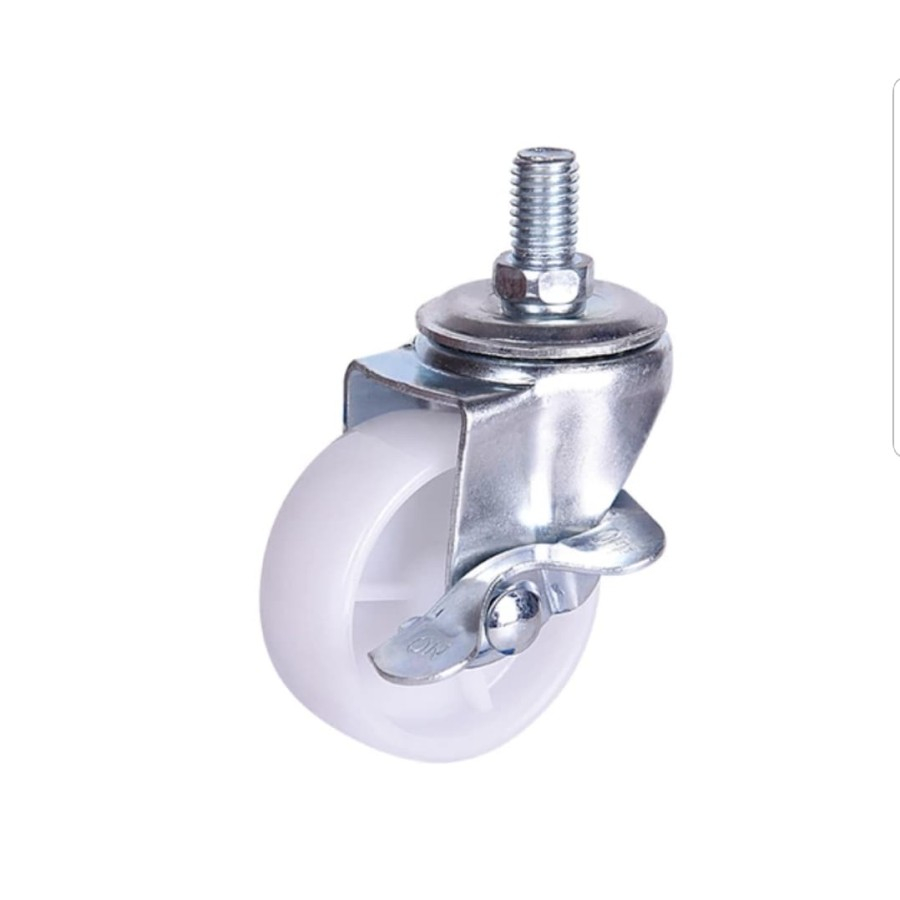 Roda 2 inch 50x21mm M12 Roda Caster Troli Nilon Drat Tusuk REM MURAH ORI