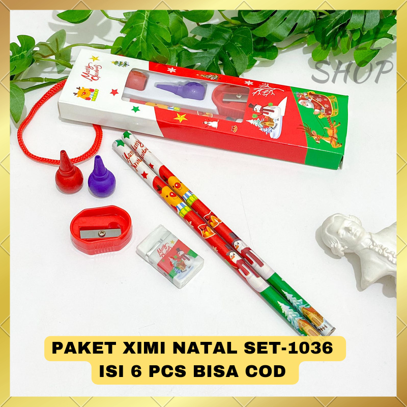 

PAKET XIMI NATAL SET-1036 / SET ALAT TULIS 6 IN 1 MURAH EDISI CHRISTMAS XMAS PENSIL PENGHAPUS RAUTAN PAKET ALAT TULIS SEKOLAH ATK BISA UNTUK SOVENIR TERMURAH BISA COD