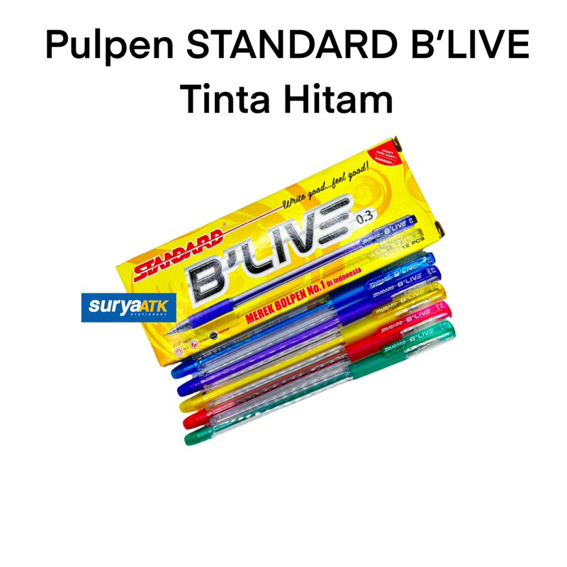 

(ECERAN) Pulpen STANDARD B’LIVE Tinta Hitam
