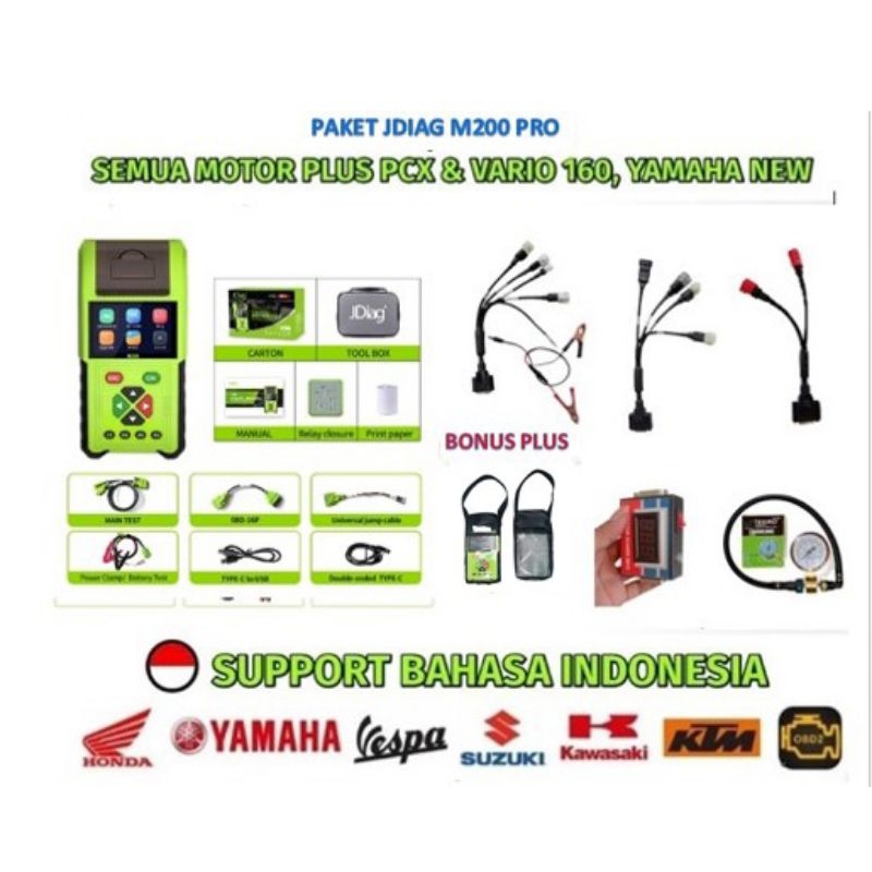 SCANER JDIAG M200 PRO SCANER UNIVERSAL SEMUA JENIS MOTOR INJEKSI