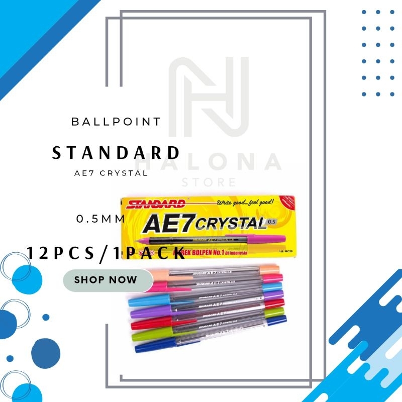 

[1PACK] Ballpoint STANDARD AE7 0.5 mm Crystal - 12pcs