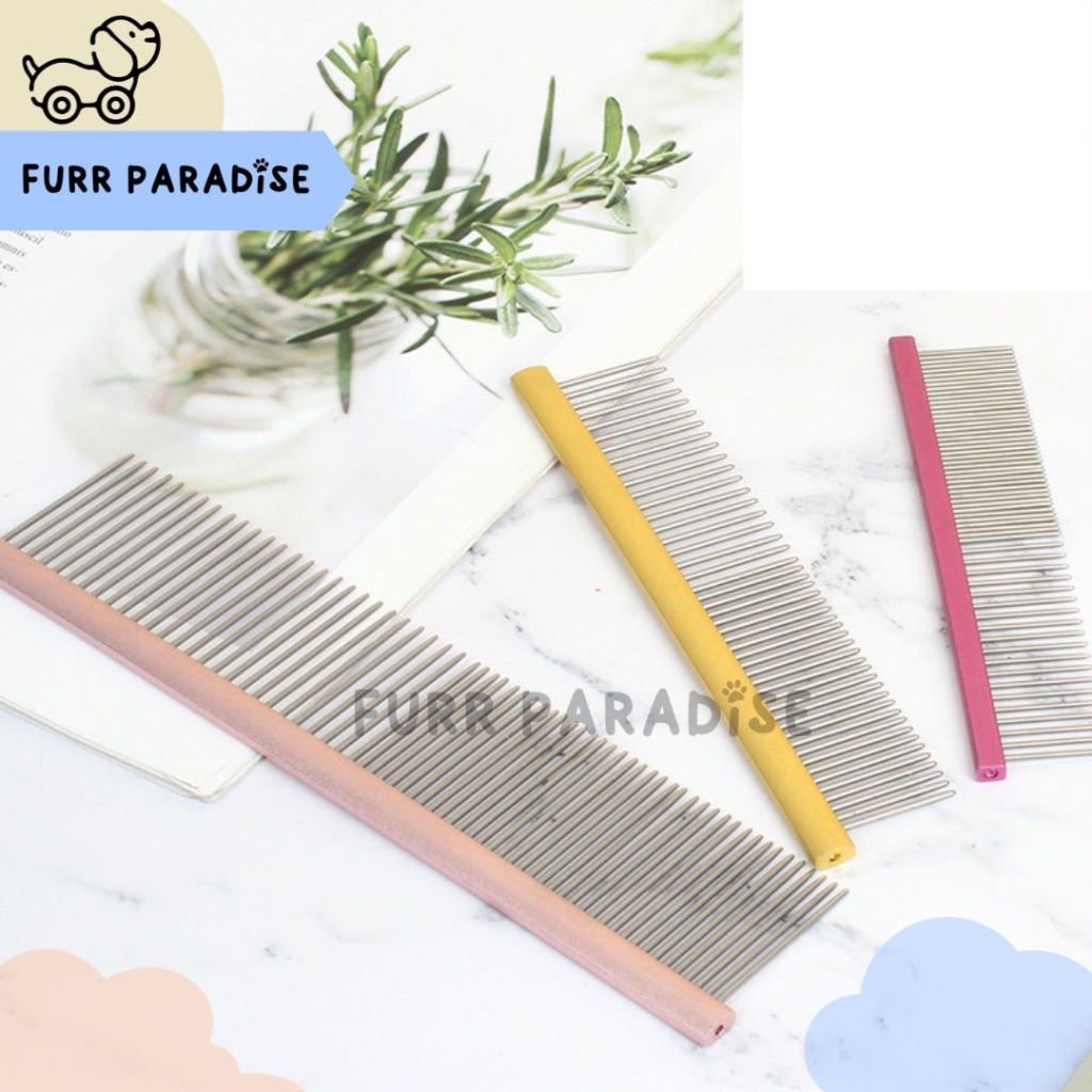 Pet Grooming Metal Comb , Sisir Anjing Stainless Poodle Bichon