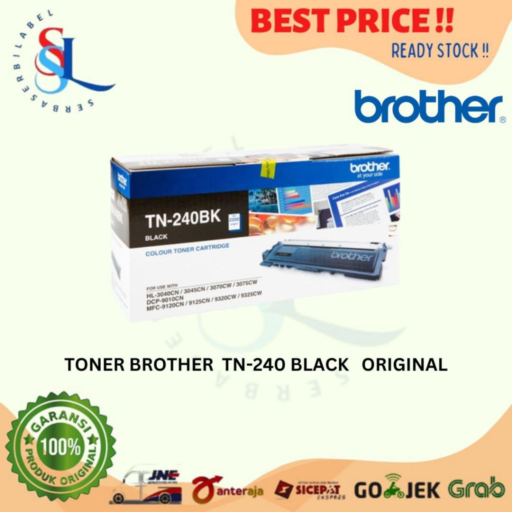 Brother Toner TN-240 Black Original Resmi TN 240 / TN-240BK
