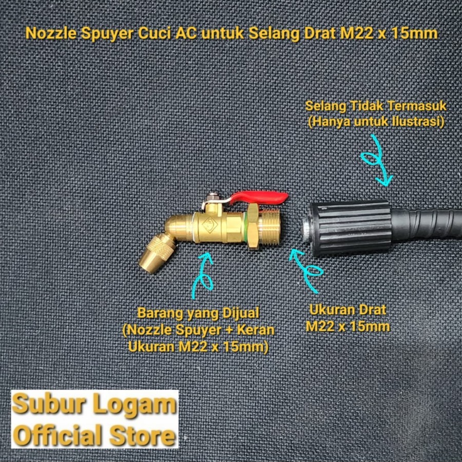 Nozzle + Keran Cuci AC Drat M22 untuk Superjet100S Superjet 100S 100 S